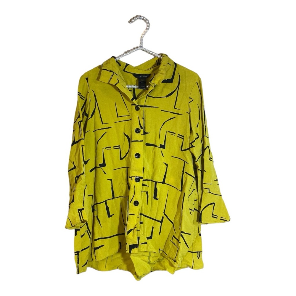 Ali Miles artsy retro blouse size small